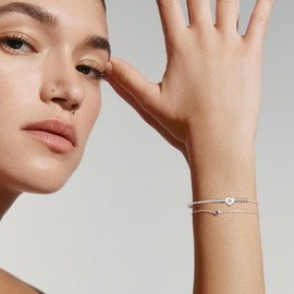 FENNELISA Sweet 16th Birthday Gifts Girl,Sterling Silver Heart Bracelet for Girls Thoughtful 16th Birthday Gifts Ideas with Cards for Sister Friend Daughter Granddaughter