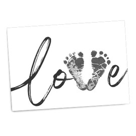 A4 baby footprint kit - Valentines Gift for New Parents, Baby Shower, New baby (Love)