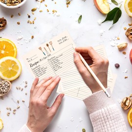 100pcs Recipe Cards, Blank 4x6 Recipe Cards Double Sided, Recipe Cards and Dividers with Lines for Bridal Shower Wedding