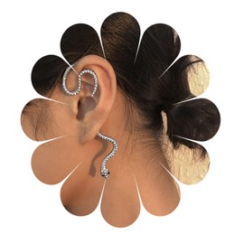 Womens Diamond Dangle Earrings Boho Emerald Earrings Clip on Earrings Crystal Earrings Stud Earrings Summer Beach Jewelry Gift for Women Girls (Snake)