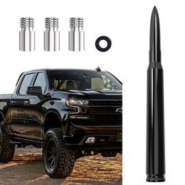 ENGIRETTE 7" Car Bullet Antenna, Truck Short Antenna Replacement - Anti Theft Design, Carwash Safe for GM Chevy Silverado GMC Sierra 1500 2500 3500 HD Avalanche Denali Accessories, Black