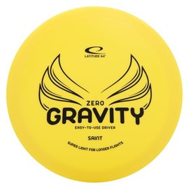Latitude 64 Zero Gravity Saint | Stable Disc Golf Fairway Driver | Floats in Water | Lightweight w/High Glide & Precise Control | Beginner Frisbee Golf Driver | Grippy Base Plastic | 120-130g (Yellow)