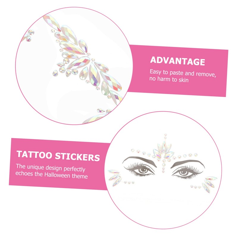 FOMIYES 4sets Face Gems Stickers Glow in The Dark Face