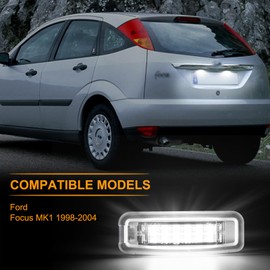 POPMOTORZ Ford Focus MK1 1998-2004 LED License Plate Light with Canbus Error Free 2835 SMD Pack of 2