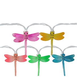 Northlight 10-Count Dragonfly Summer Garden Outdoor Patio Lights, 7.25ft White Wire