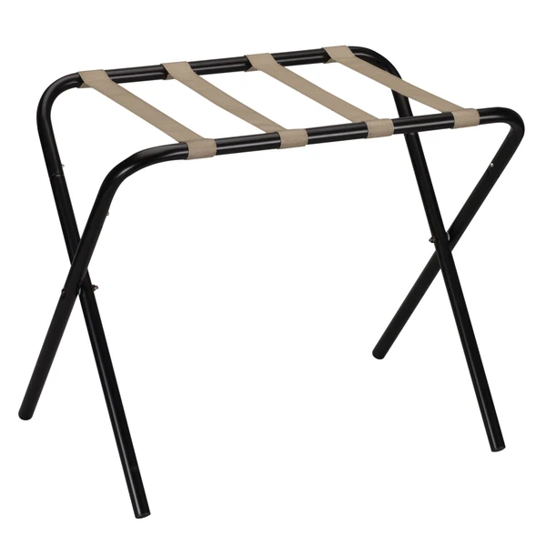 Household Essentials 2126-1 Folding Luggage Rack | Black Frame with