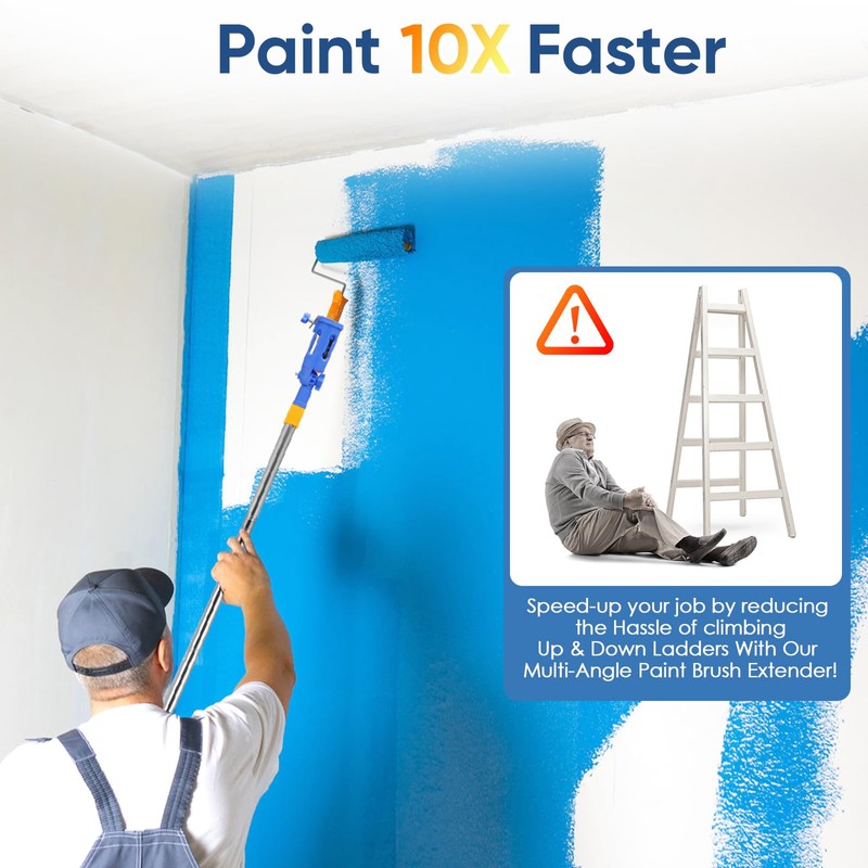 Extendable Paint Brushes Holder with 160° Adjustable Angle & 1m