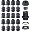 16 Sets PG7 Waterproof Nylon Cable Glands, Cable Gland, Plastic