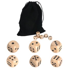 Lucywey Pack of 40 Natural Wood Play Dice 16 mm 6-Sided Wooden Dice with Smooth Surface and Rounded Edges for Board Games, Party Game