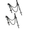 2Pcs Punk Layered Cross Long Threader Tassel Link Chain Dangle