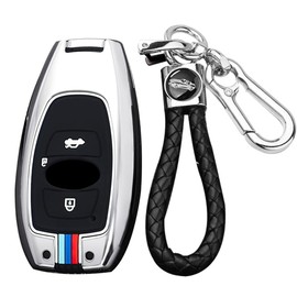 TECART Key Fob Cover Fit for Subaru Forester Outback Key Case Key Housing Shell Key Accessories Protector 3 Button Silver