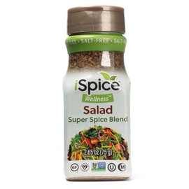 iSpice - Salt-Free | Sugar free | 100% Pure Wellness Salad Seasoning Fat Free Super Spice Blend | All Natural | Ready to use as is | No preparation is necessary