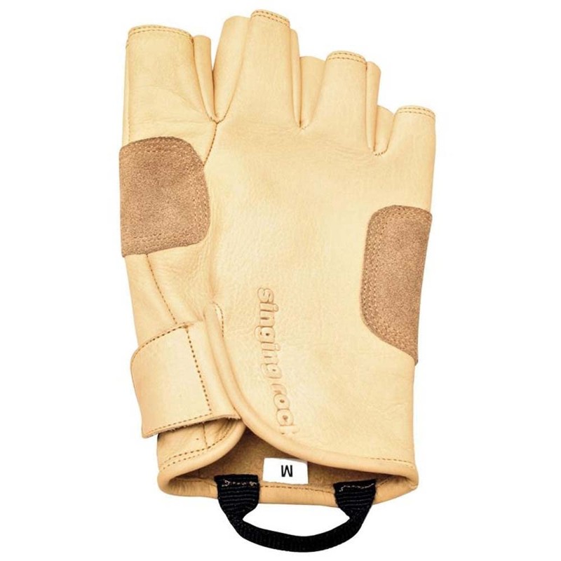 Singing Rock Grippy 3/4 Leather Glove (Medium), tan