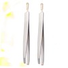 Healeved 2pcs Stainless Steel Eyebrow Tweezers Set Clamps Angled Eyebrow
