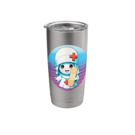 Ghost nurse band-aid medical cute adorable healing cartoon Stainless Steel Insulated Tumbler
