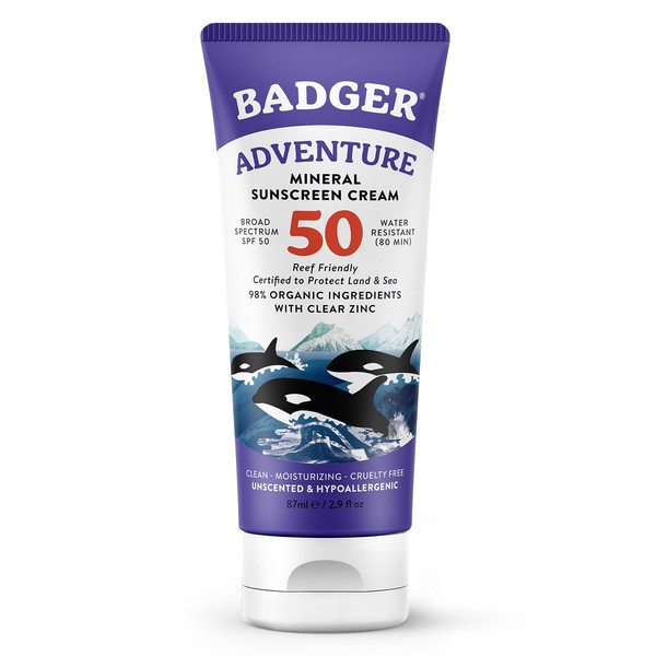 Badger Badger Mineral Sunscreen SPF 50 Zinc Oxide Sunscreen with