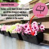 LaLaGreen Outdoor Rail Planter (6 Pack, 16 Inch) Large Black