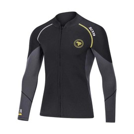 Wetsuit Top Men's 1.5mm Neoprene Wetsuits Jacket,Front Zipper Long Sleeves Diving Suit for Snorkeling, Swimming,Scuba Diving,Surfing (Black, S)