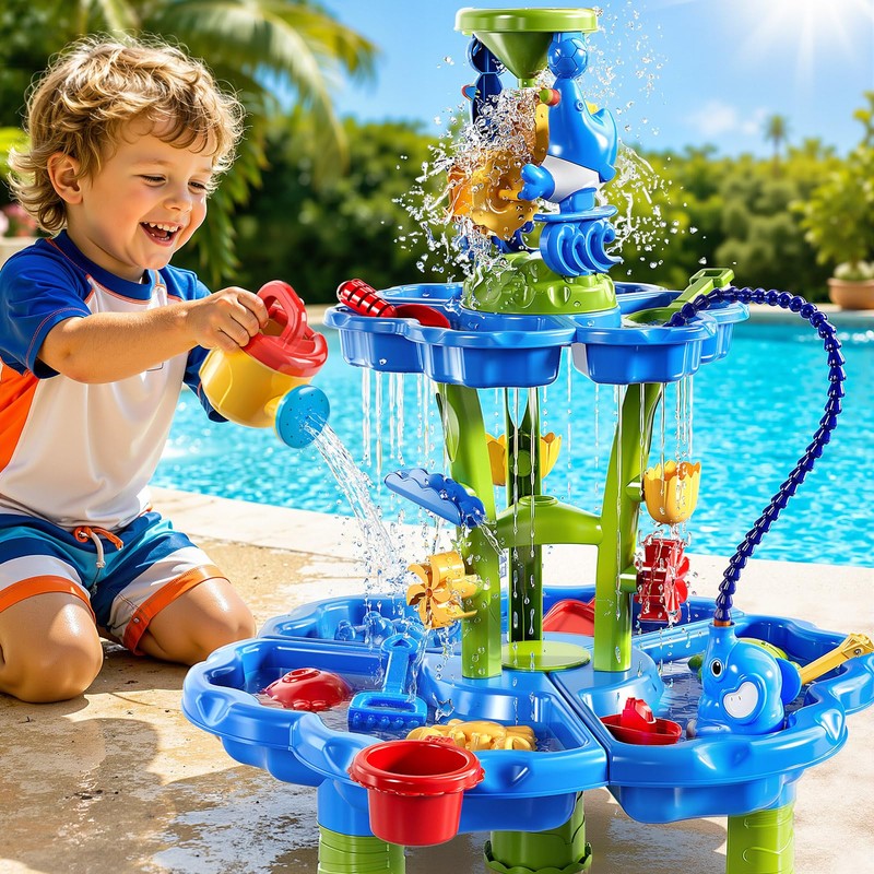JUKUDAHU Water Table for Kids Ages 4-8 with Water Pump