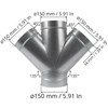 6" Inch W-Shape Ducting Splitter - 45 Degree Galvanized Steel