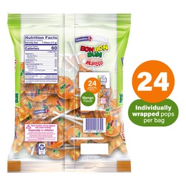 Colombina Bon Bon Bum Lollipops Mango Flavor, 24 Count (Pack of 1)