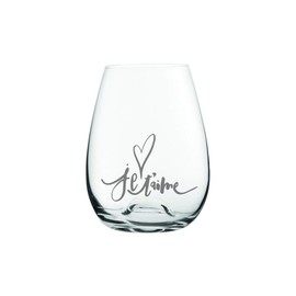 Verre gravé - Je T'Aime - Verre sans pied 16oz