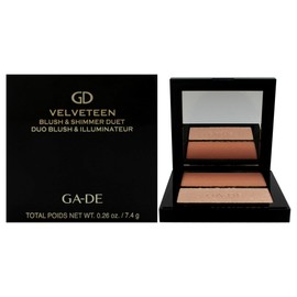 GA-DE Velveteen Blush and Shimmer Duet, 32 - Formulated with Micronized Pearls and Pigments for Sculpting Face and Décolleté - Paraben-Free - 0.26 oz
