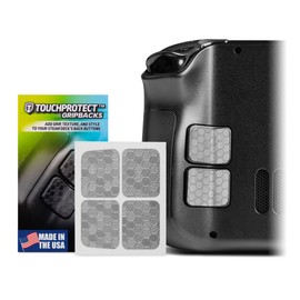 TouchProtect GripBacks - Steam Deck OLED compatible Back Button Enhancement Add More Grip and Control to your Deck! (Hex - Silver)