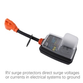 GXYWADY 30 Amp 5000J RV Surge Protector RV Circuit Analyzer with Cover Orange
