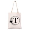HOLLP Alphabet Shopping Bag A/C/J/K/M/S/T/N/B/L/R Letter Initial Tote Bag (Tote