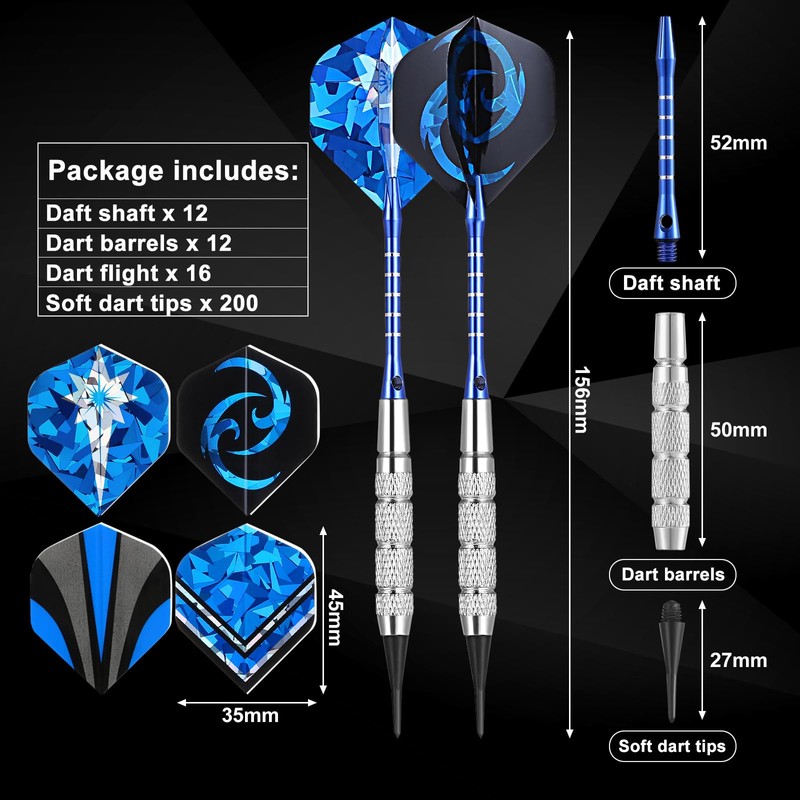 GWHOLE Set of 12 Soft Dart (18g) with 16 Dart