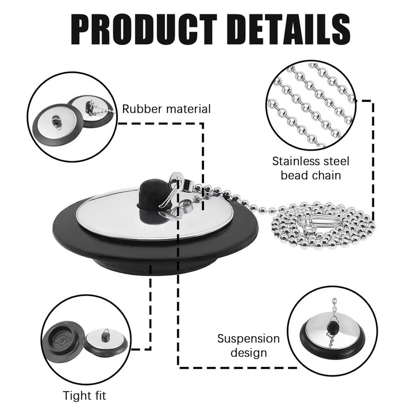 Universal Bath Plug Drain Stopper for Kitchen Sink Plug with