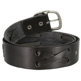 TB105-P3645 Classic Casual Belt Antique Buckle Genuine Full Grain Leather Belt 1-3/4"(45mm) Wide (Silver-Black, 34)