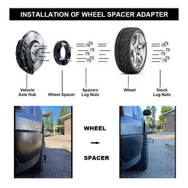 VLAOSCHI Black Forged ATV UTV 4x110 Wheel Spacers 1 Inch with 10x1.25 Studs Compatible with Honda Suzuki-Yamaha-Kawasaki 4 Lug for Foreman Rincon Rancher Kodiak Grizzly King Quad - Pack of 4