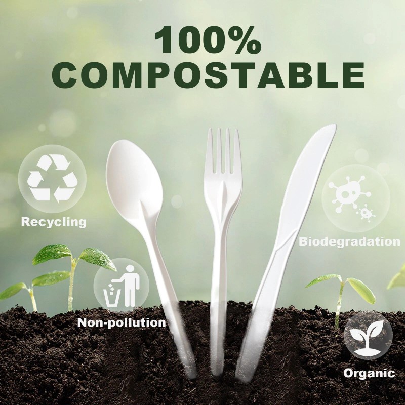Kistou 150PCS compostable utensils set Eco-friendly Heavy Duty Utensils (50