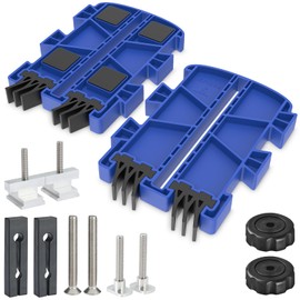 Featherboard for Table Saws, Router Tables & Band Saws – Kickback Prevention & Precision Feed Control Accessory for Safer Cutting Woodworking Tools – Dual-Leg Base with Flexible Arms, Blue & 2Packs