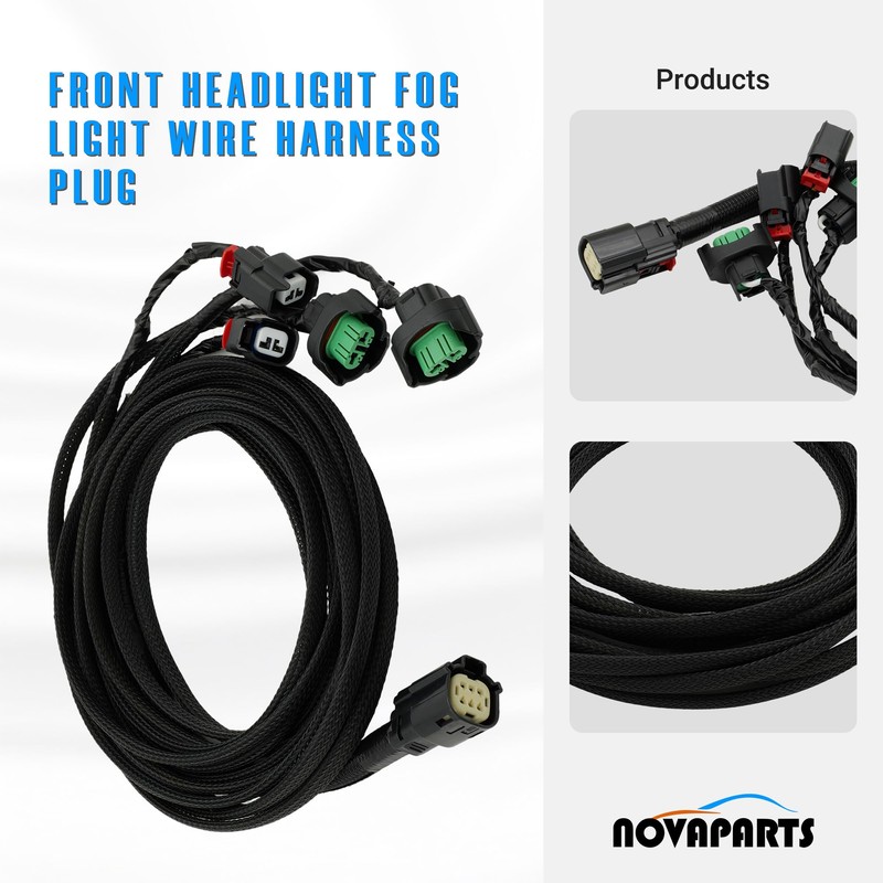 NOVAPARTS Front Headlight Fog Light Wire Harness Plug 68259674AB for