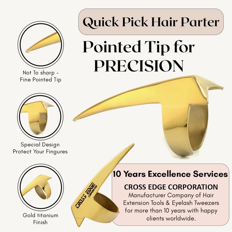 Cross Edge Pro Hair Parting & Sectioning Ring 1PC Stainless