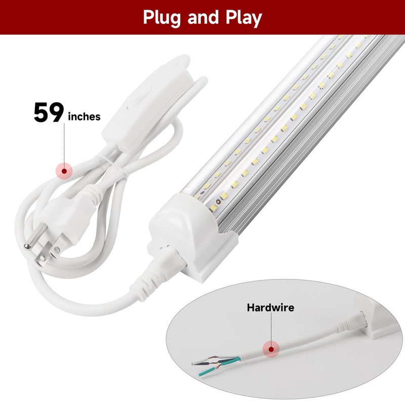 Kihung 3FT LED Shop Light Fixture,Upgrade V Shape T8 Tube