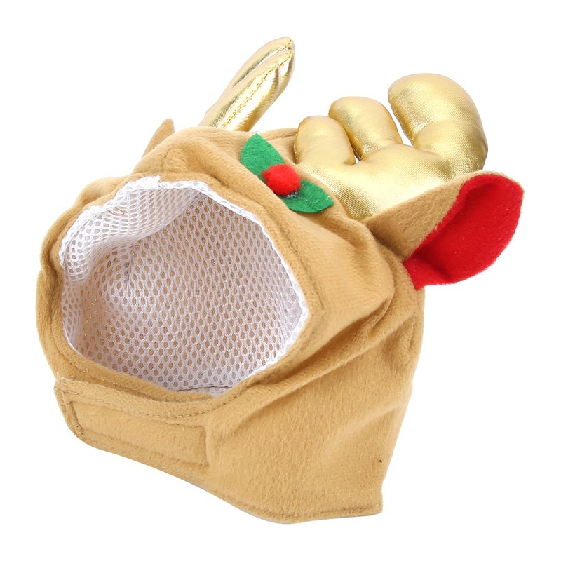 Polyester Coffee Cute Breathable Pet Cartoon Elk Hat Cat Dog