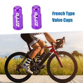 A ABSOPRO Tire Valve Caps French Dust Covers for Bicycle Road Purple Set of 2