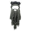 Xinqiao Men’s Viking w/Fake Beard Beanie Handmade Knit Funny Hats