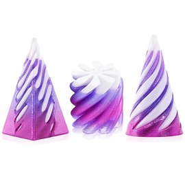 3D Spiral Shape Decorative Figure Geometric Impossible Cone Made of PLA 3D Print Gadget for Men Technology Gift Office Desk Optical Illusion Toy Nerd Gift Idea (Purple)