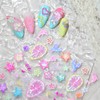 2 Sheets Colorful Starfish Nail Stickers Flower Nail Decals 5D