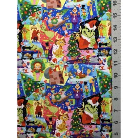 Unbranded Grinch Stole Christmas Custom Fabric Fat Quarter 18x28” Cotton Spandex