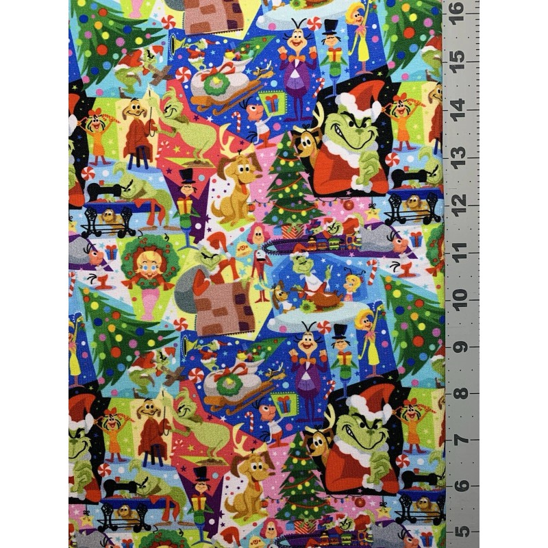 Unbranded Grinch Stole Christmas Custom Fabric Fat Quarter 18x28” Cotton