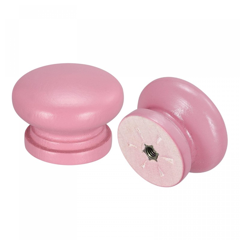 sourcing map Round Wood Knobs, 10pcs 33x23mm Pull Handles for