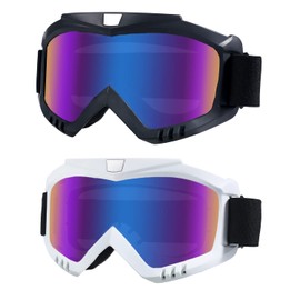 LJDJ Dirt Bike Goggles, 2 Pack Motorcycle Goggles, ATV Goggles, Riding Goggles, Ski Goggles, Windproof Glasses, Racing Helmet Goggles for Youth, Teens, Men & Women