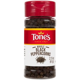 Tone's Whole Black Peppercorns, 2.13 Ounce