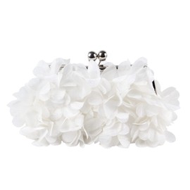 SUKUTU Women's Evening Clutch Flowers Evening Handbag Women's Wedding Party Chain Shoulder Bag Purse, White, standard size, Contemporary